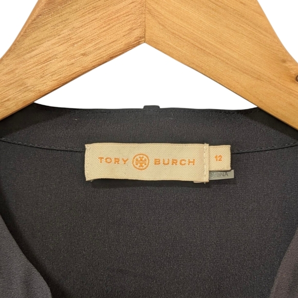 Tory Burch Navy Blue Mandarin Collar Blouse - Picture 6 of 13